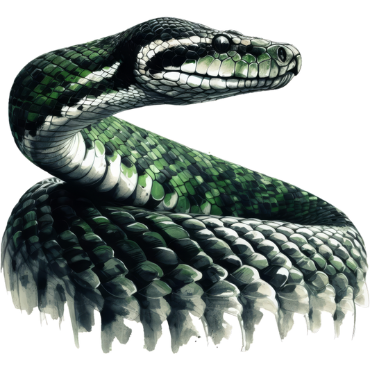 Green Snake Realistic Reptile Scales Glossy Vinyl Sticker Decal