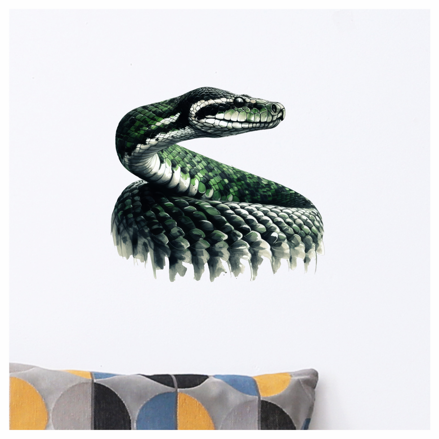 Green Snake Realistic Reptile Scales Glossy Vinyl Sticker Decal