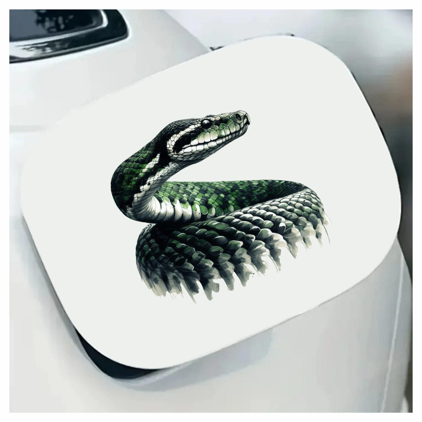 Green Snake Realistic Reptile Scales Glossy Vinyl Sticker Decal
