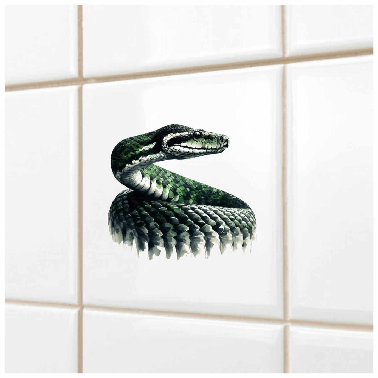 Green Snake Realistic Reptile Scales Glossy Vinyl Sticker Decal