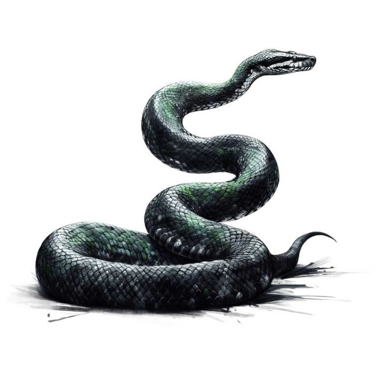 Green Snake Coiled Scales Realistic Vinyl Sticker Decal