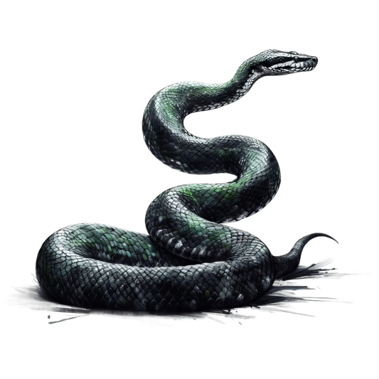Green Snake Coiled Scales Realistic Vinyl Sticker Decal