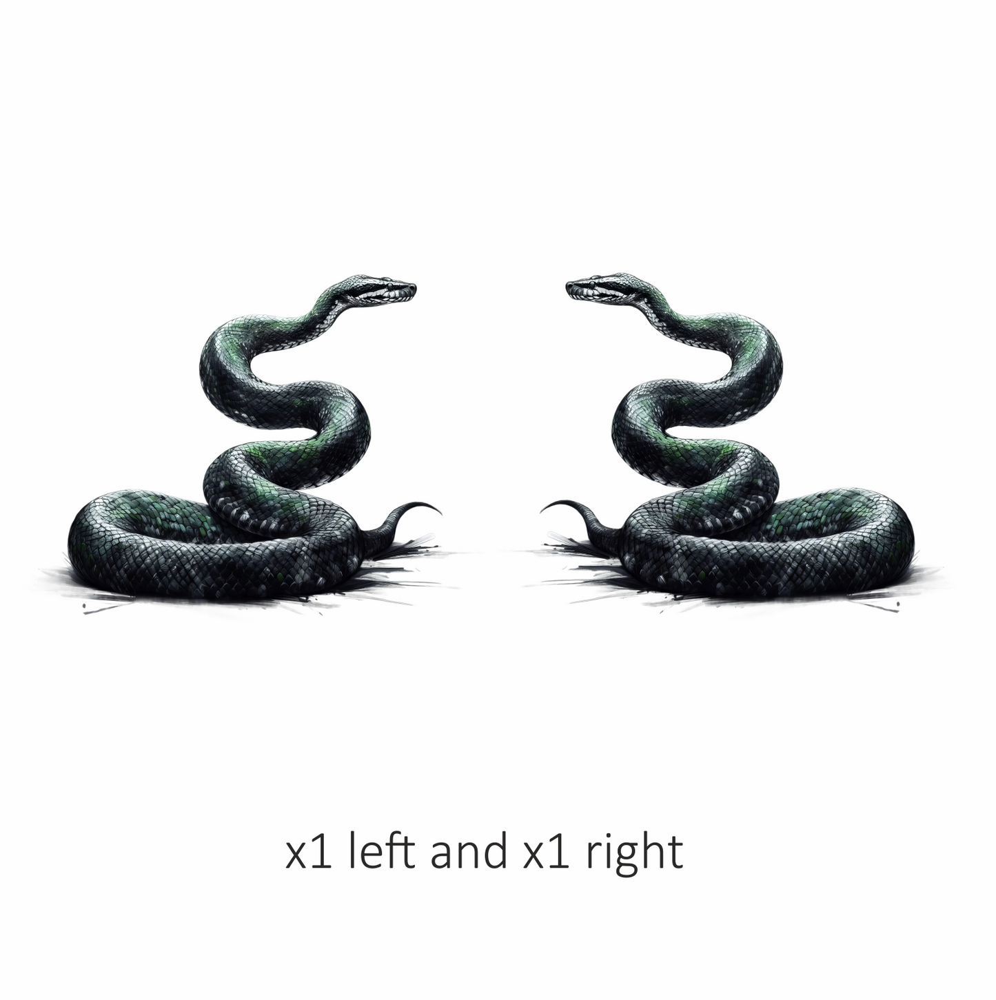 Green Snake Coiled Scales Realistic Vinyl Sticker Decal