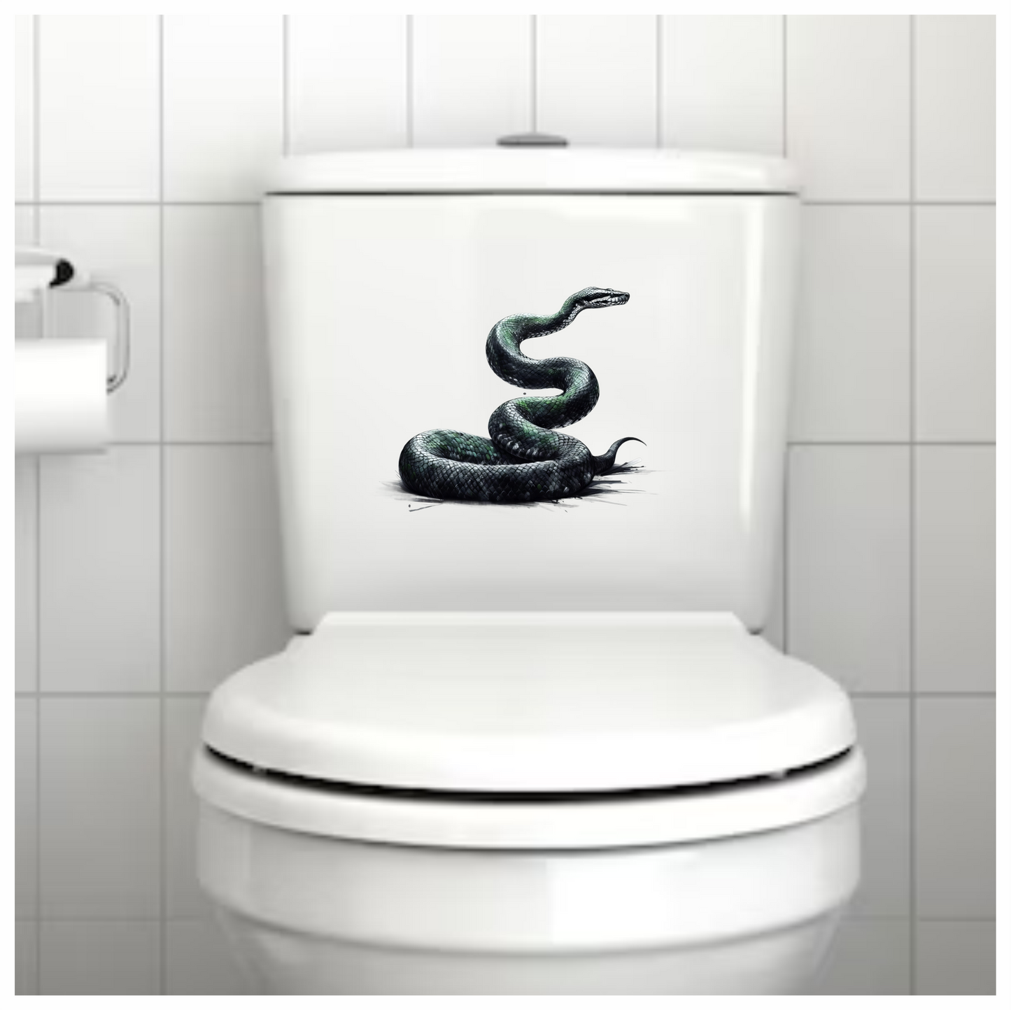 Green Snake Coiled Scales Realistic Vinyl Sticker Decal