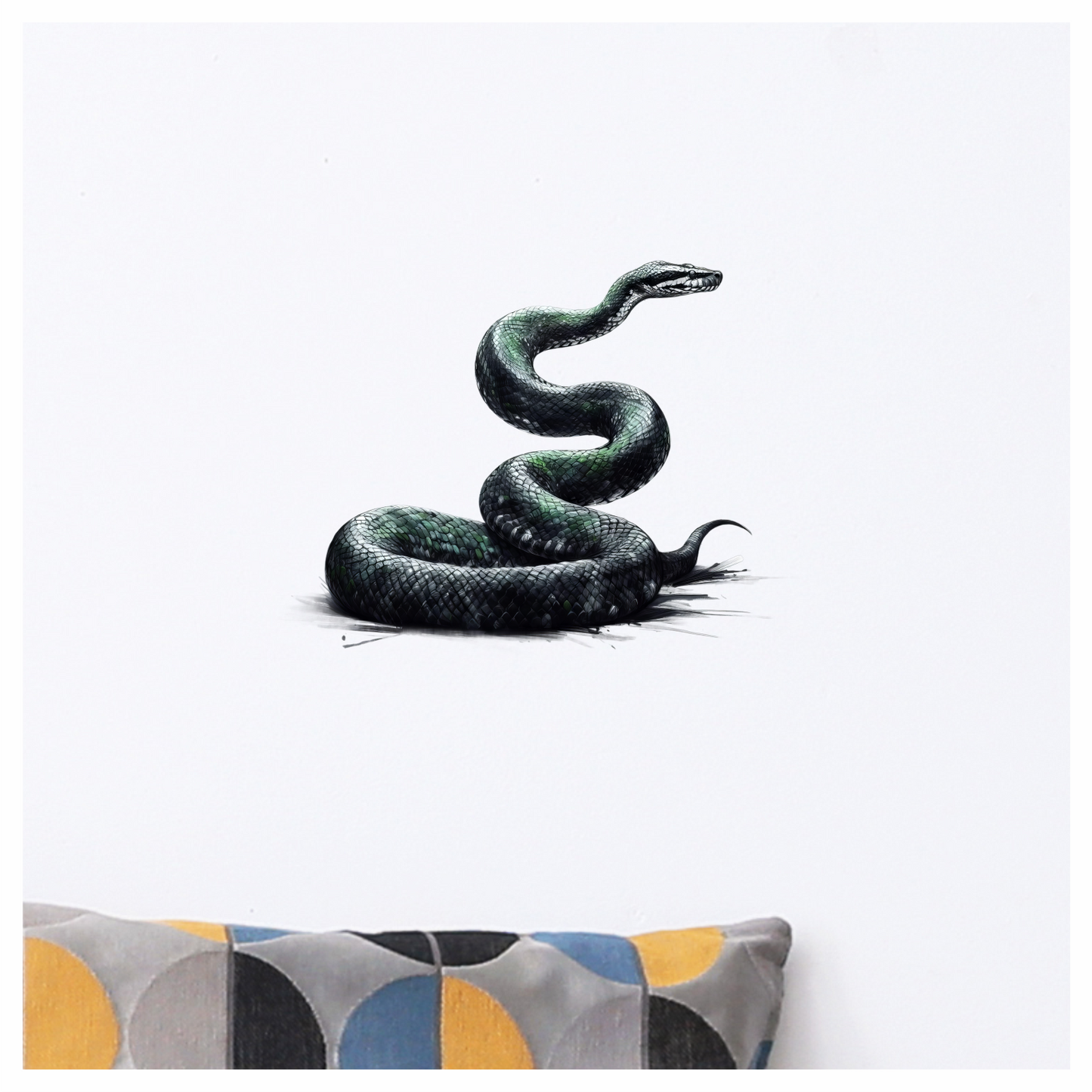 Green Snake Coiled Scales Realistic Vinyl Sticker Decal