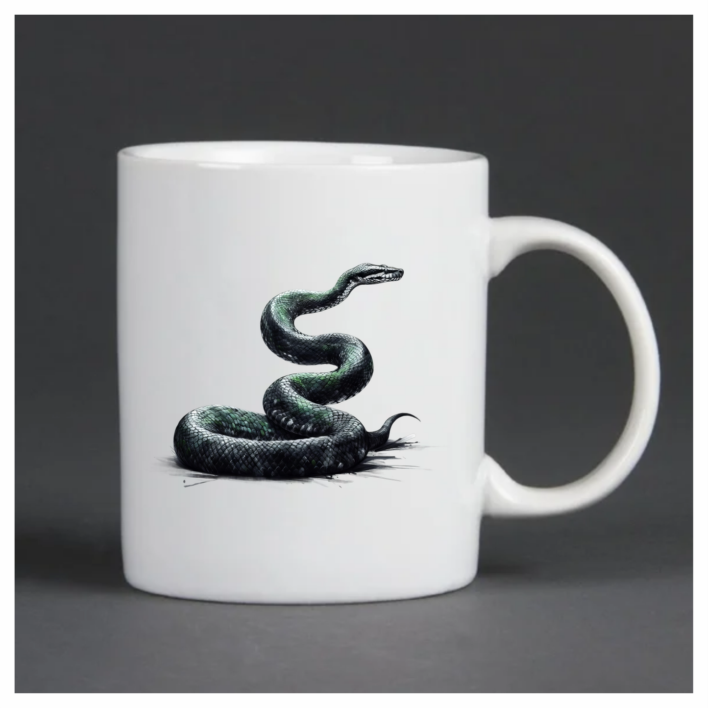 Green Snake Coiled Scales Realistic Vinyl Sticker Decal