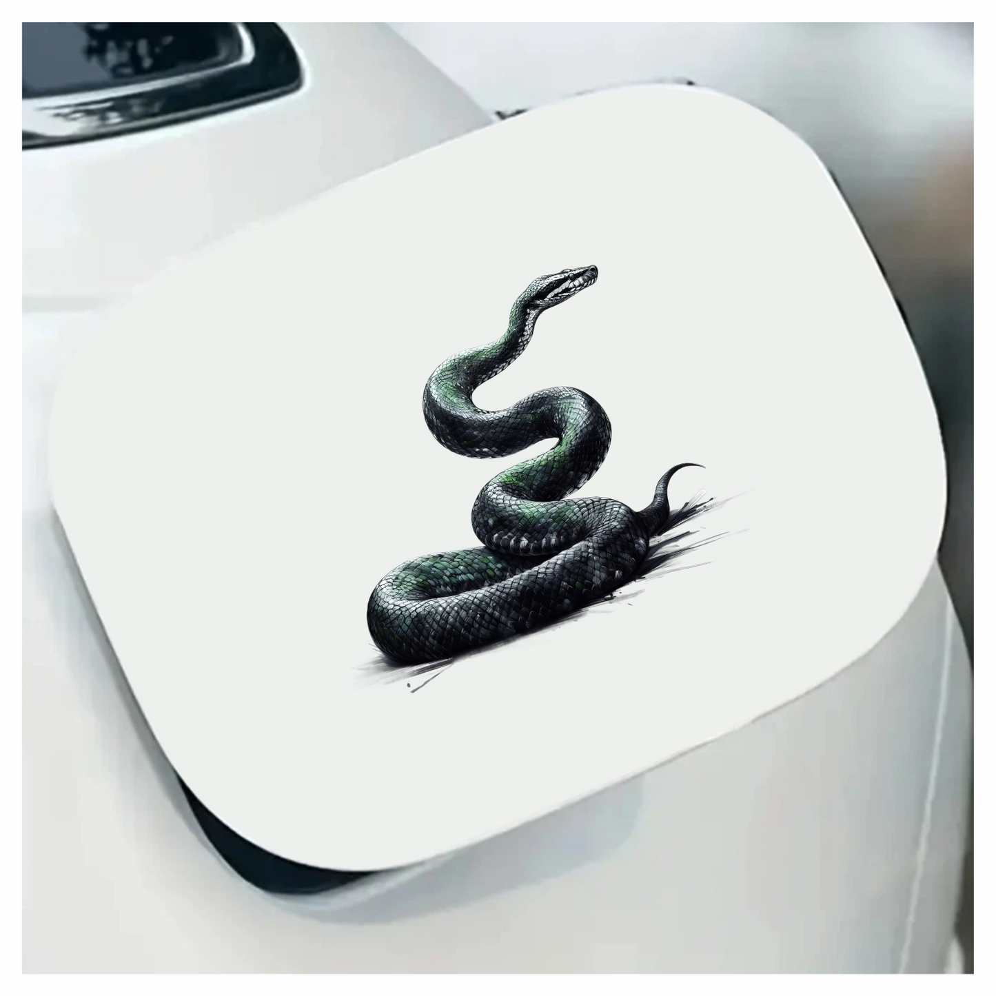Green Snake Coiled Scales Realistic Vinyl Sticker Decal