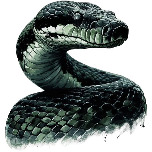 Black Snake Serpent Glossy Scales Sharp Vinyl Sticker Decal