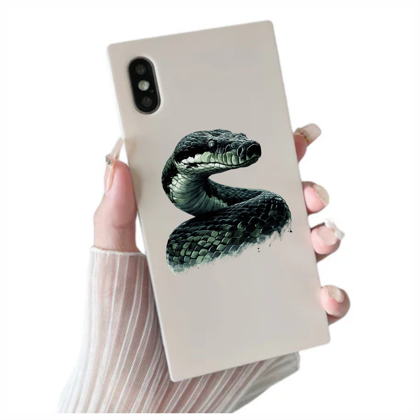 Black Snake Serpent Glossy Scales Sharp Vinyl Sticker Decal