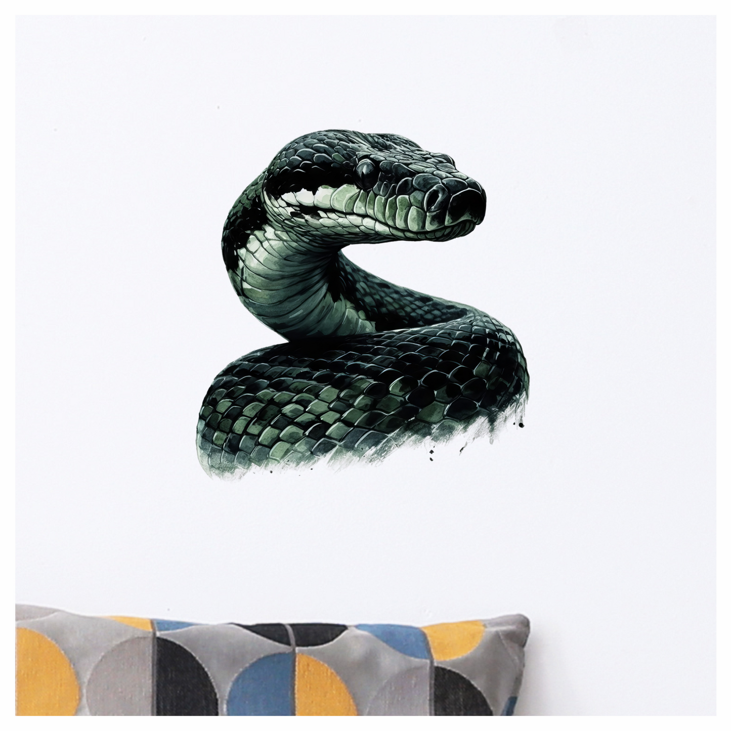 Black Snake Serpent Glossy Scales Sharp Vinyl Sticker Decal