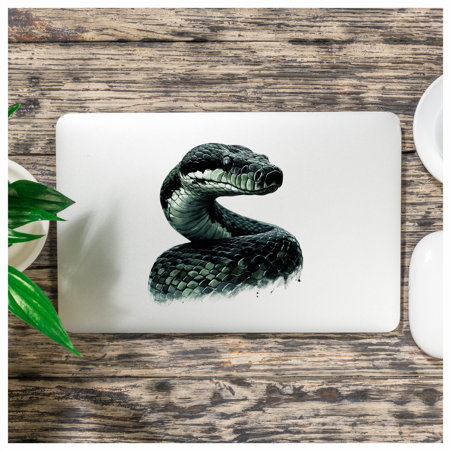 Black Snake Serpent Glossy Scales Sharp Vinyl Sticker Decal