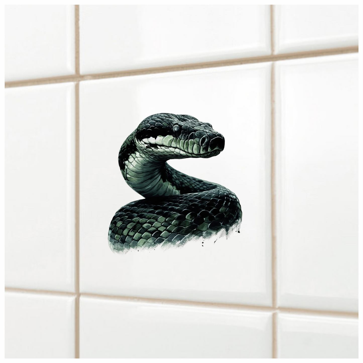 Black Snake Serpent Glossy Scales Sharp Vinyl Sticker Decal
