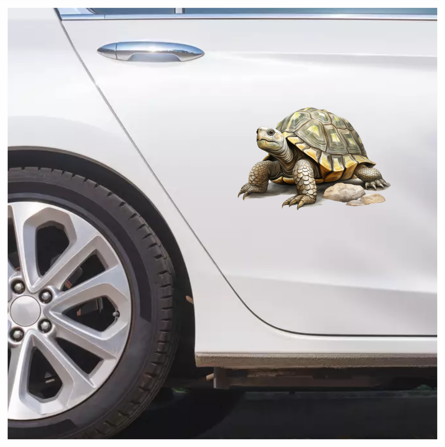 Tortoise Yellow Shell Rocks Vinyl Sticker Decal