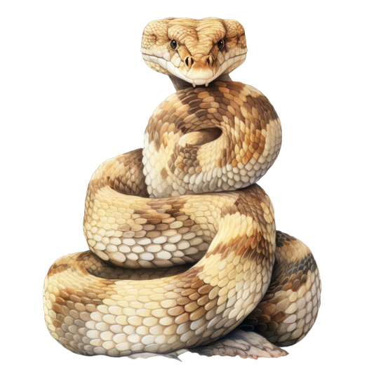 Brown Snake Coiled Rattlesnake Scaly Detailed Vinyl Sticker Decal