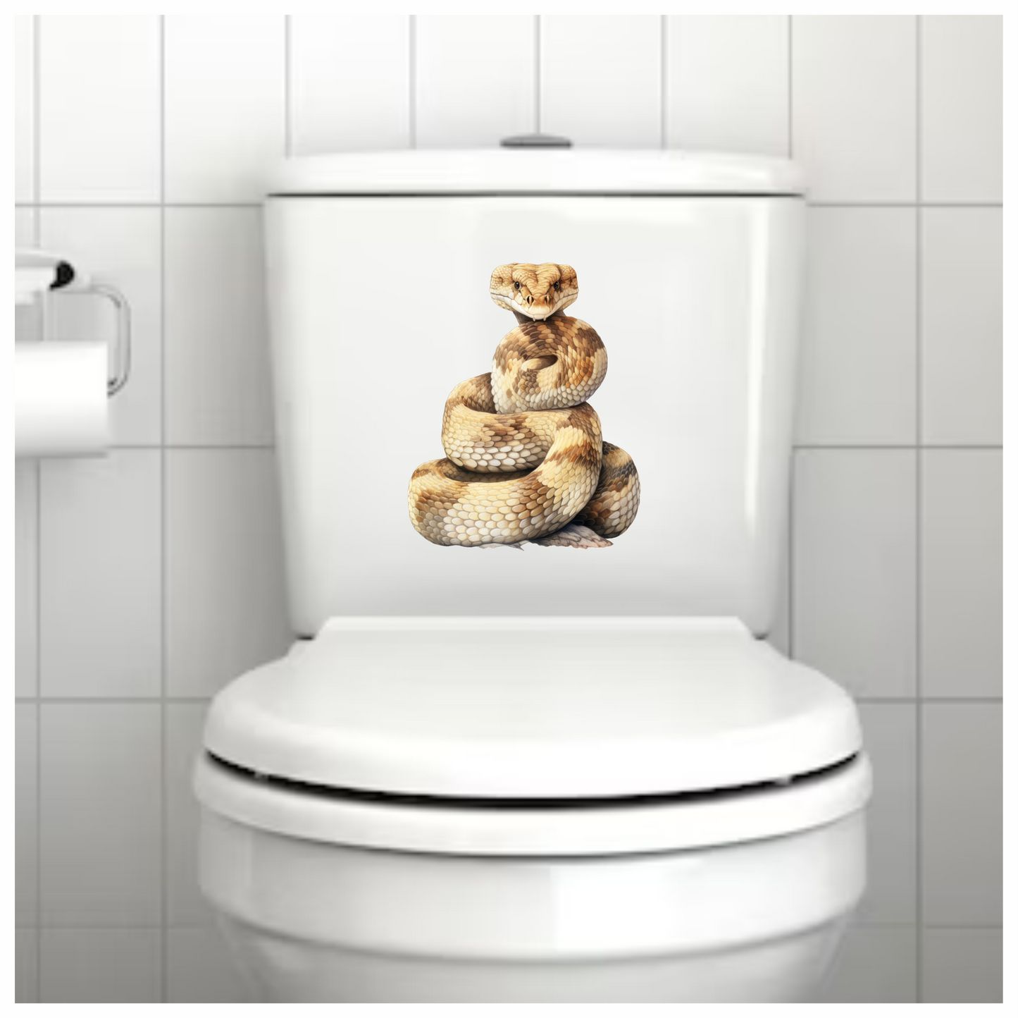Brown Snake Coiled Rattlesnake Scaly Detailed Vinyl Sticker Decal