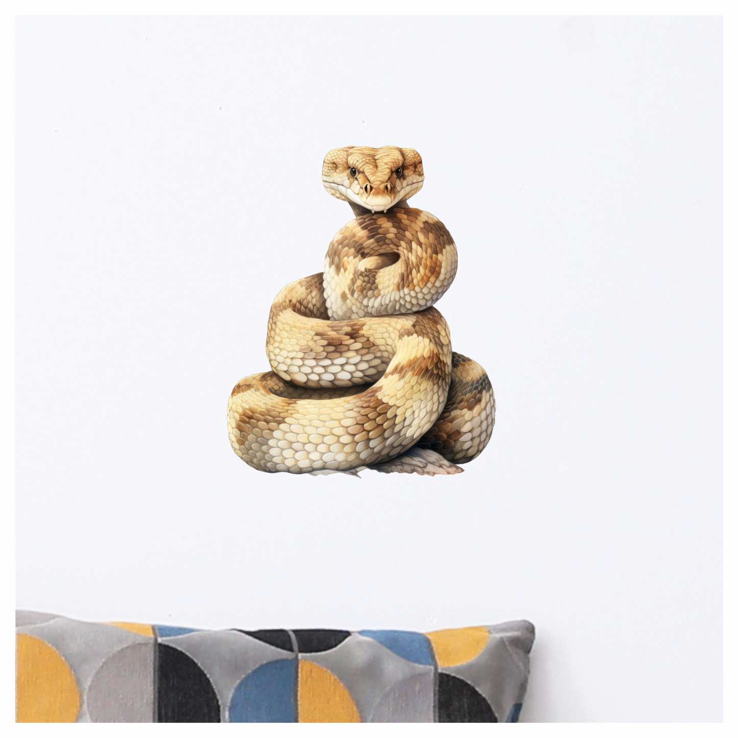 Brown Snake Coiled Rattlesnake Scaly Detailed Vinyl Sticker Decal