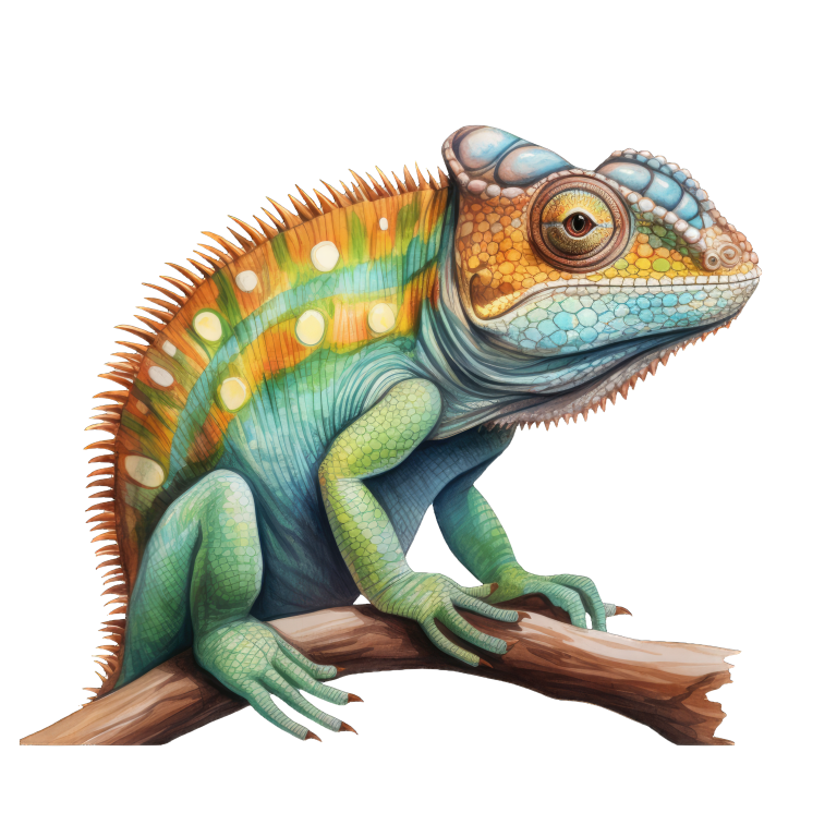 Chameleon Green Reptile Branch Vinyl Sticker Decal