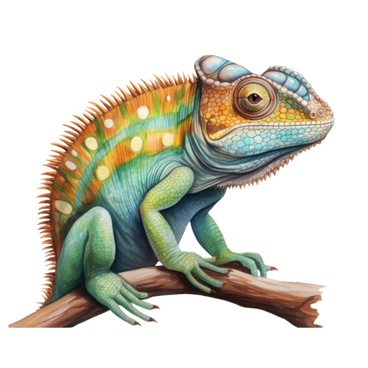 Chameleon Green Reptile Branch Vinyl Sticker Decal