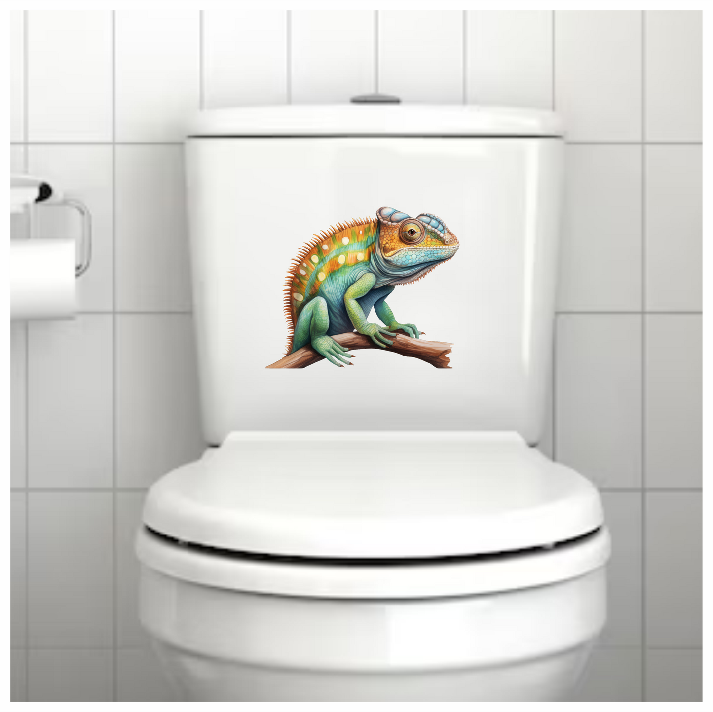 Chameleon Green Reptile Branch Vinyl Sticker Decal