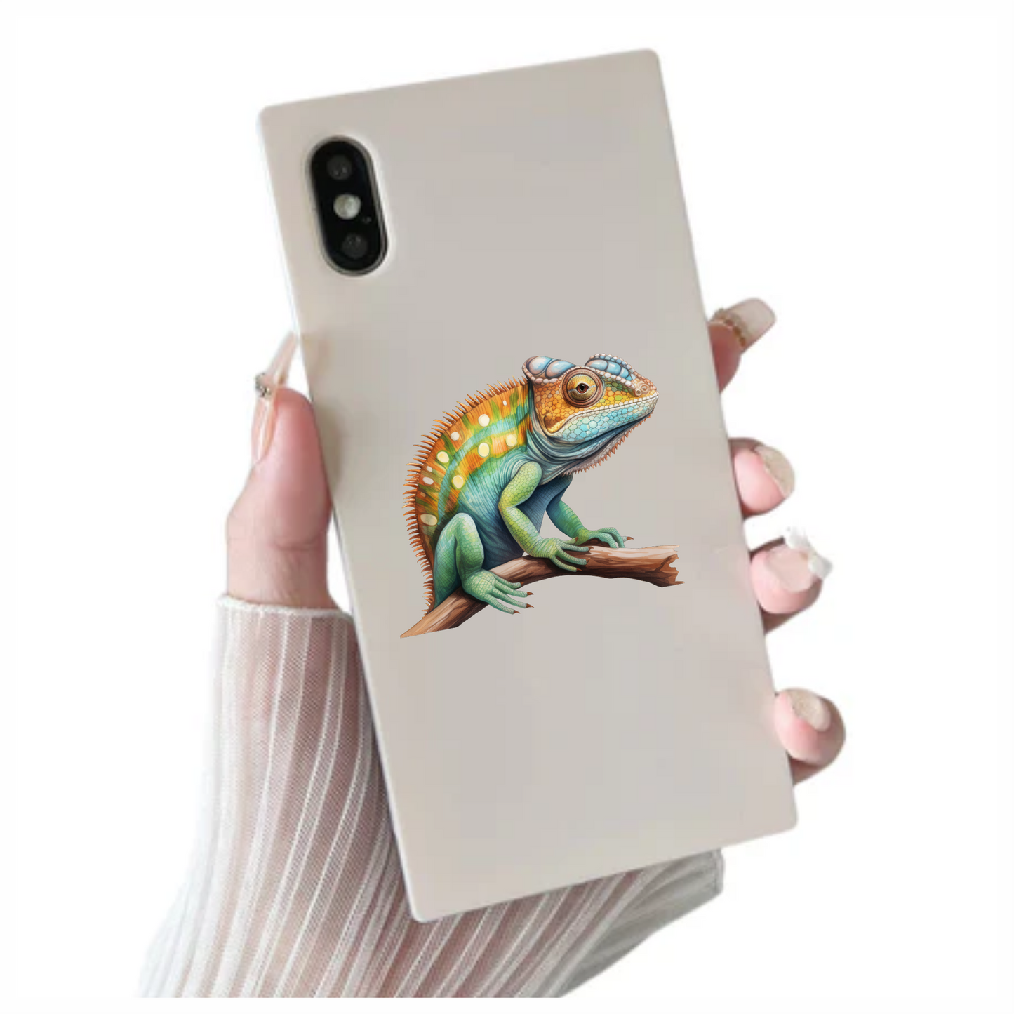 Chameleon Green Reptile Branch Vinyl Sticker Decal