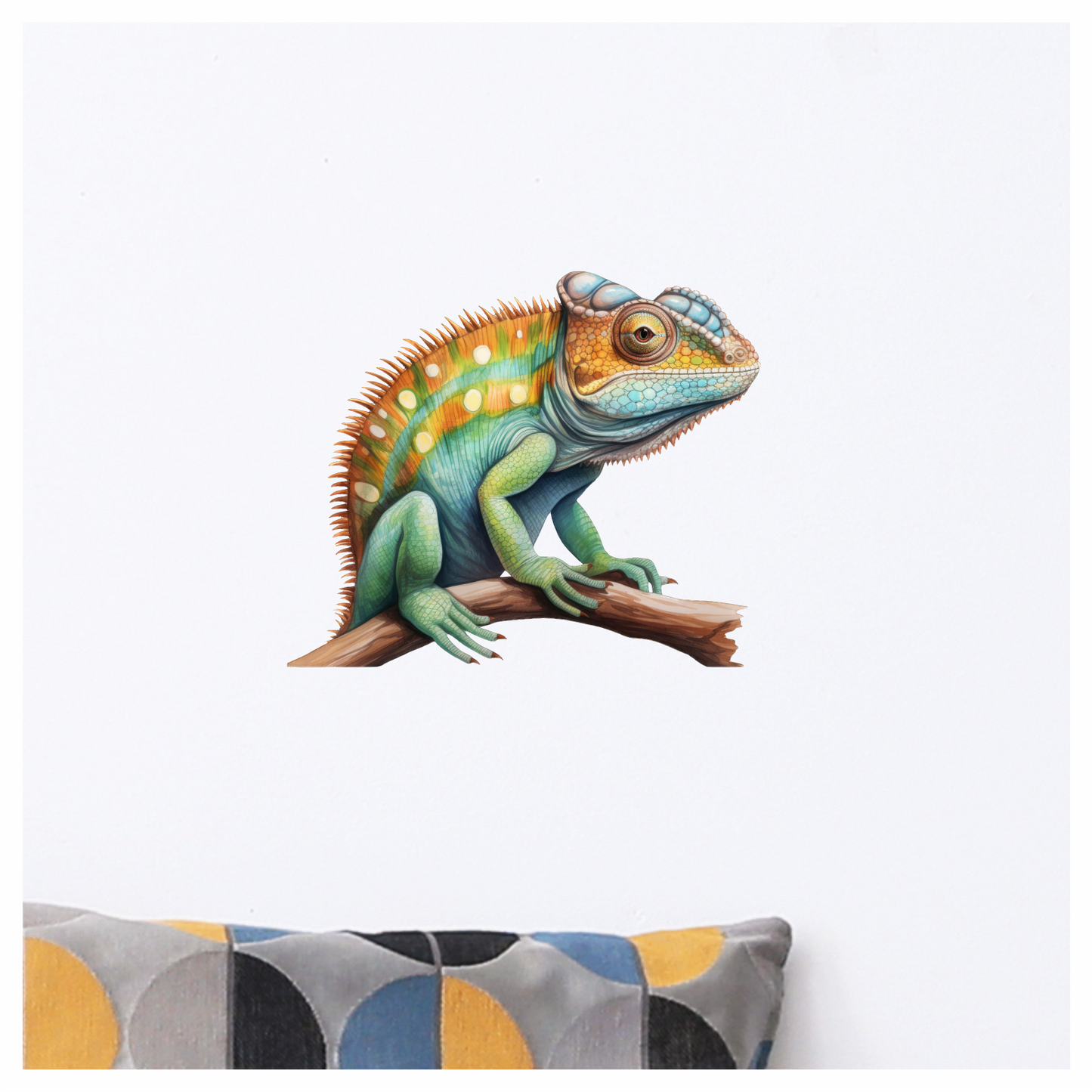Chameleon Green Reptile Branch Vinyl Sticker Decal