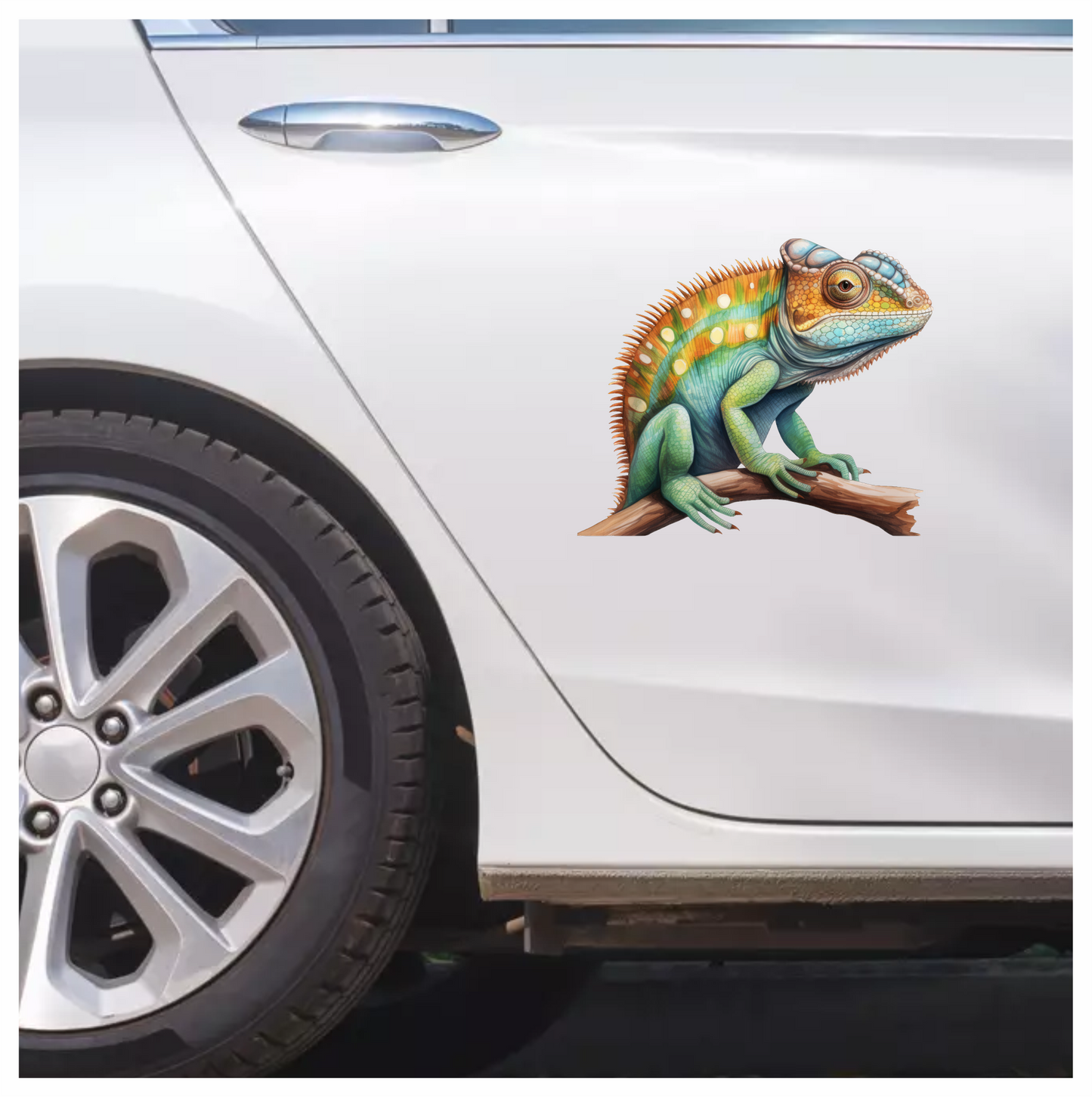 Chameleon Green Reptile Branch Vinyl Sticker Decal