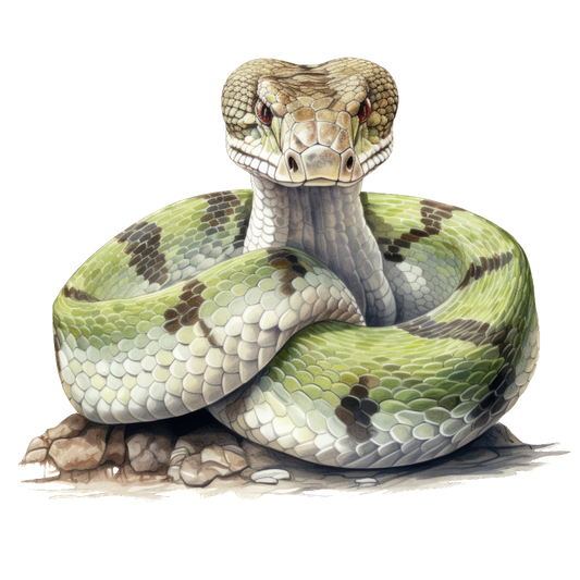 Green Snake Coiled Realistic Detailed Vinyl Sticker Decal