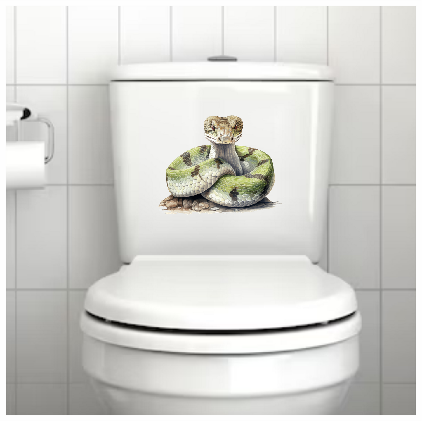 Green Snake Coiled Realistic Detailed Vinyl Sticker Decal