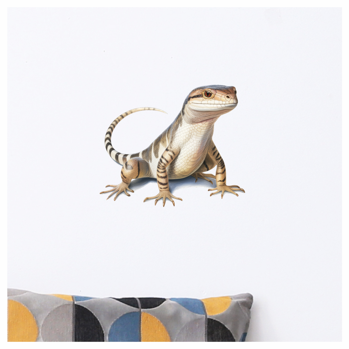 Lizard Tan Blue Stripes Reptile Skink Vinyl Sticker Decal