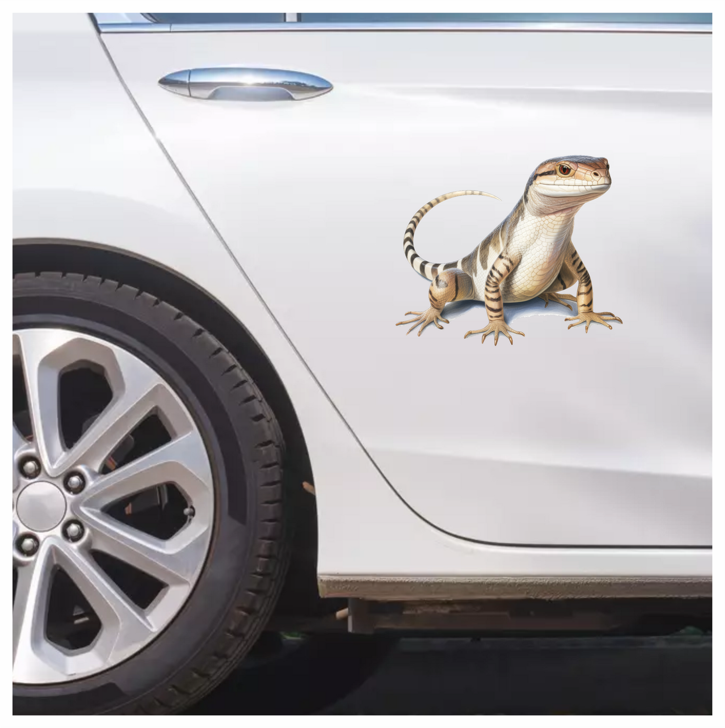 Lizard Tan Blue Stripes Reptile Skink Vinyl Sticker Decal