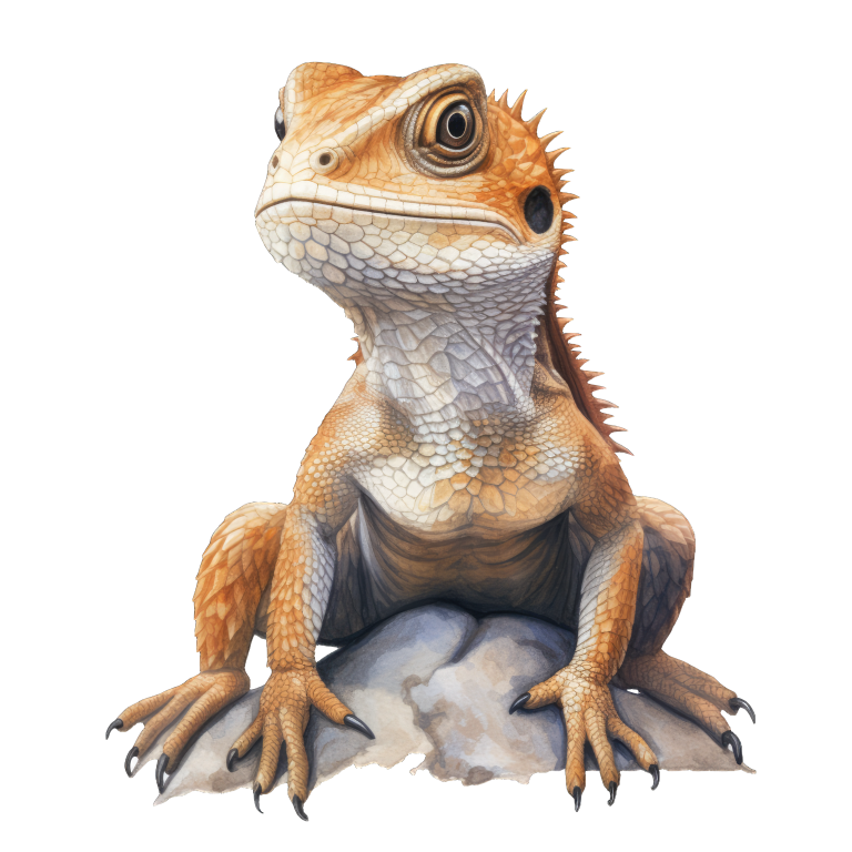 Bearded Dragon Orange Rock Vinyl Sticker Decal