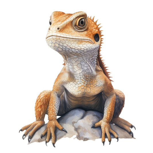 Bearded Dragon Orange Rock Vinyl Sticker Decal