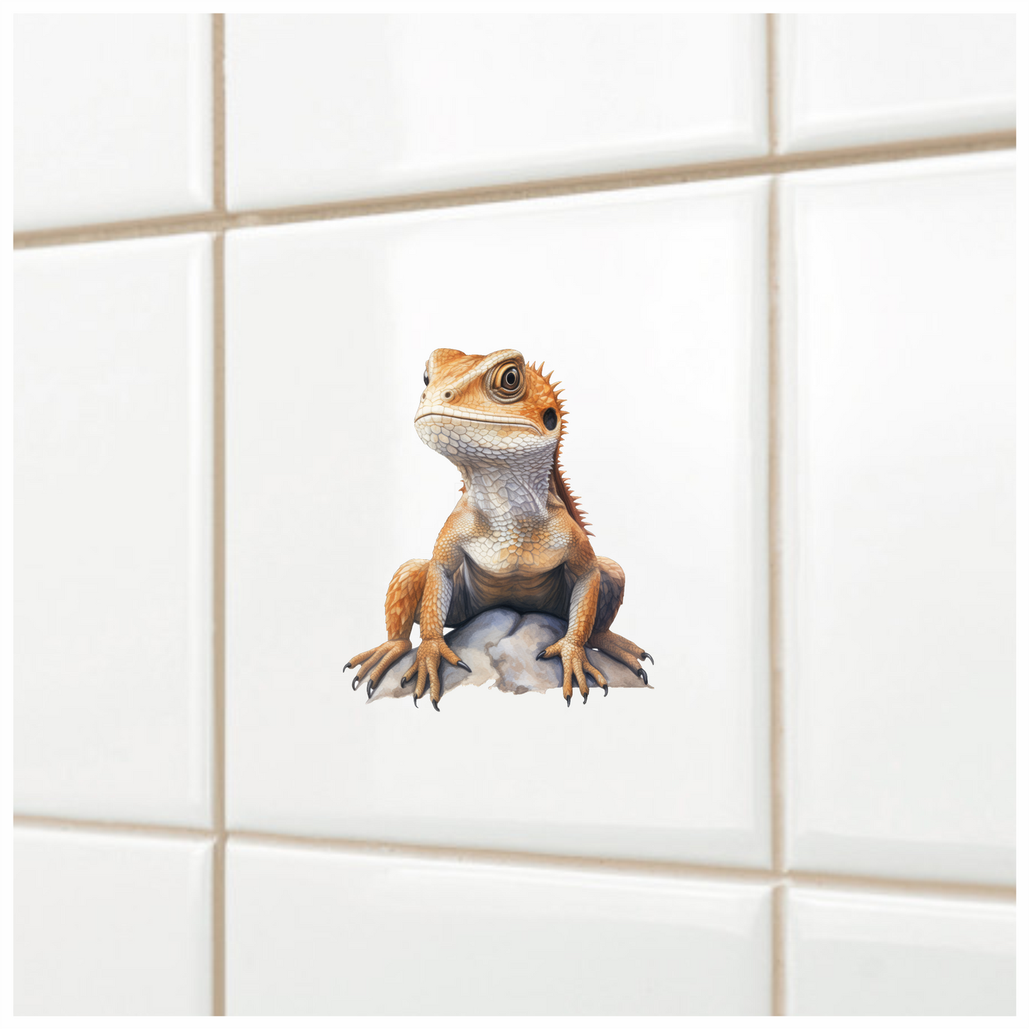 Bearded Dragon Orange Rock Vinyl Sticker Decal