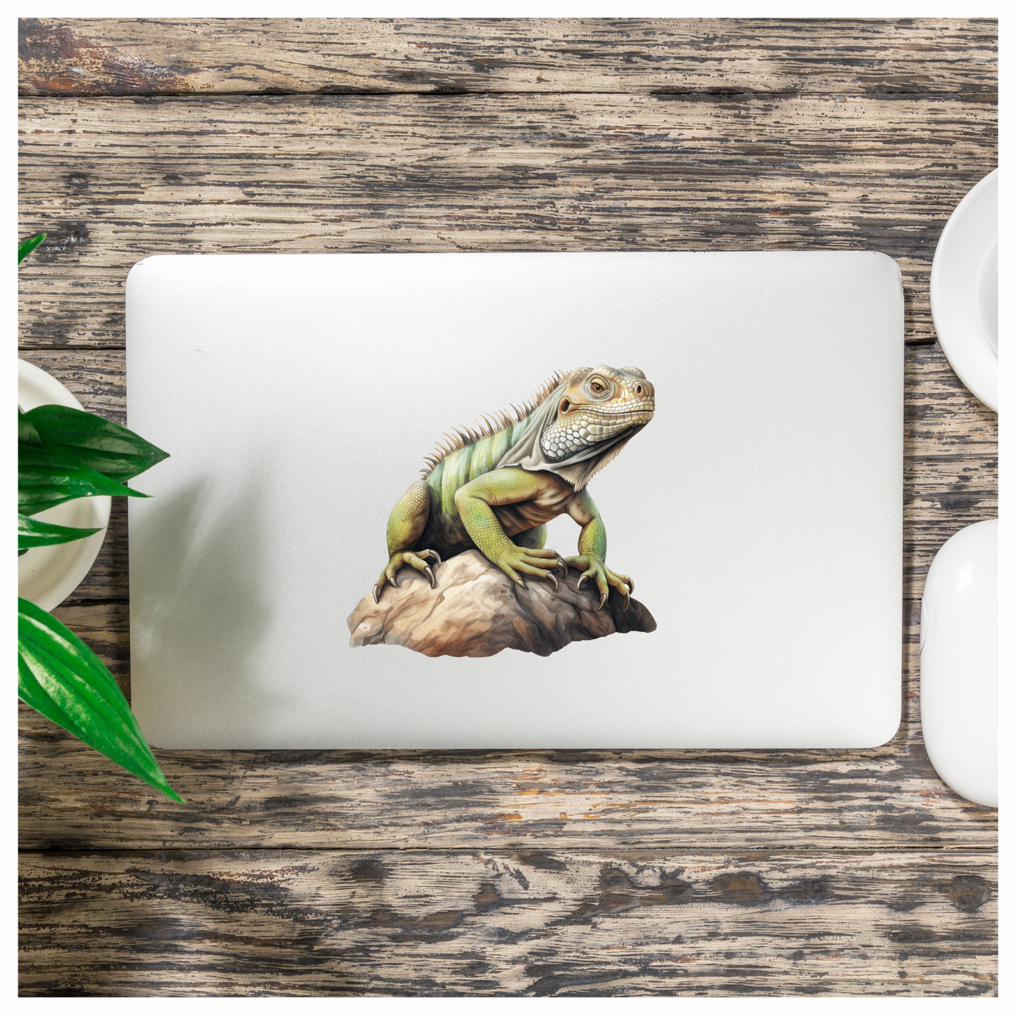 Iguana Green Rock Reptile Scales Texture Vinyl Sticker Decal