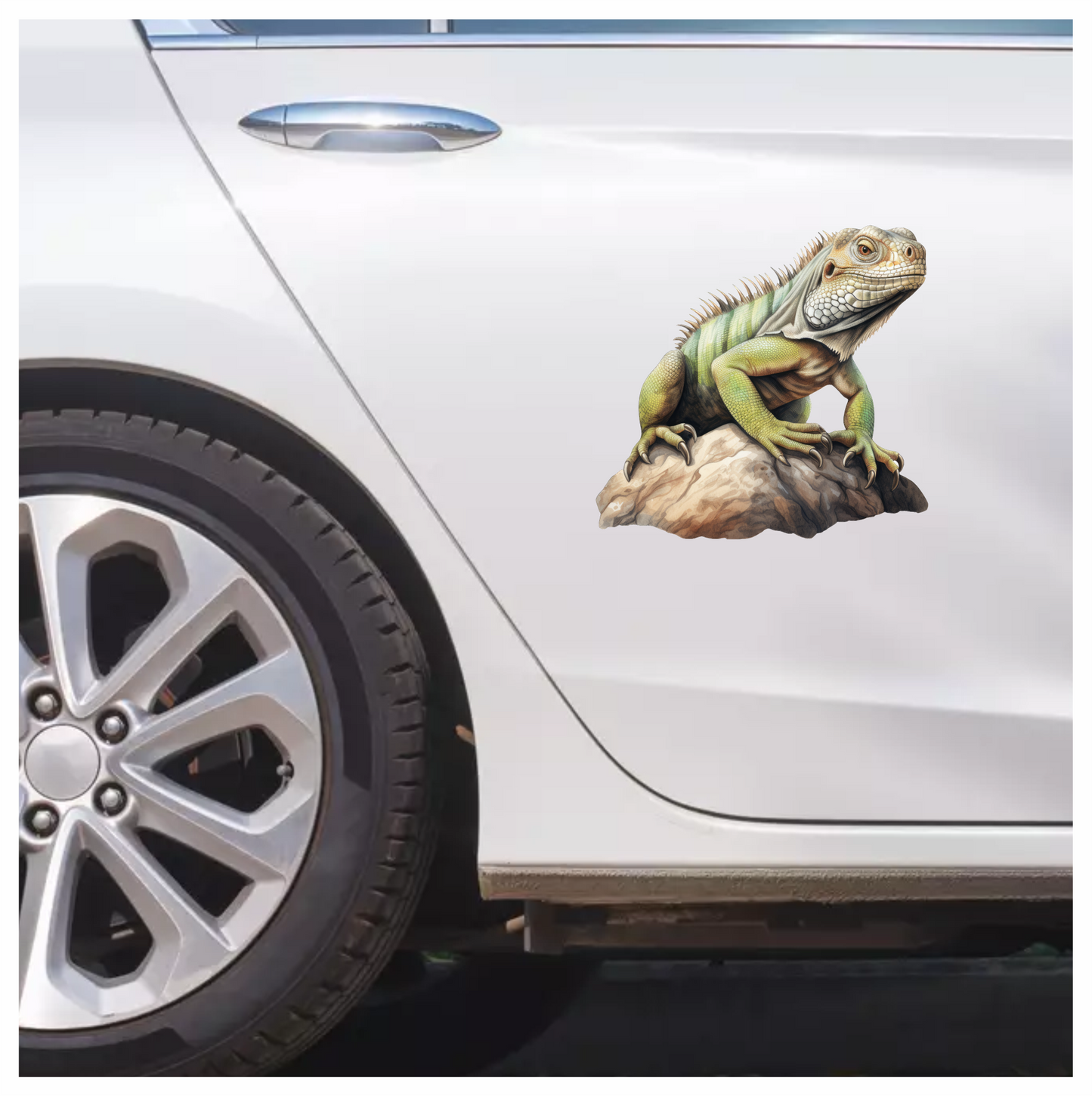 Iguana Green Rock Reptile Scales Texture Vinyl Sticker Decal