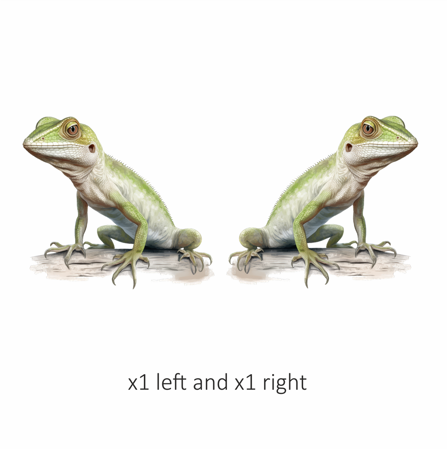 Green Lizard Reptile Branch Vinyl Sticker Decal