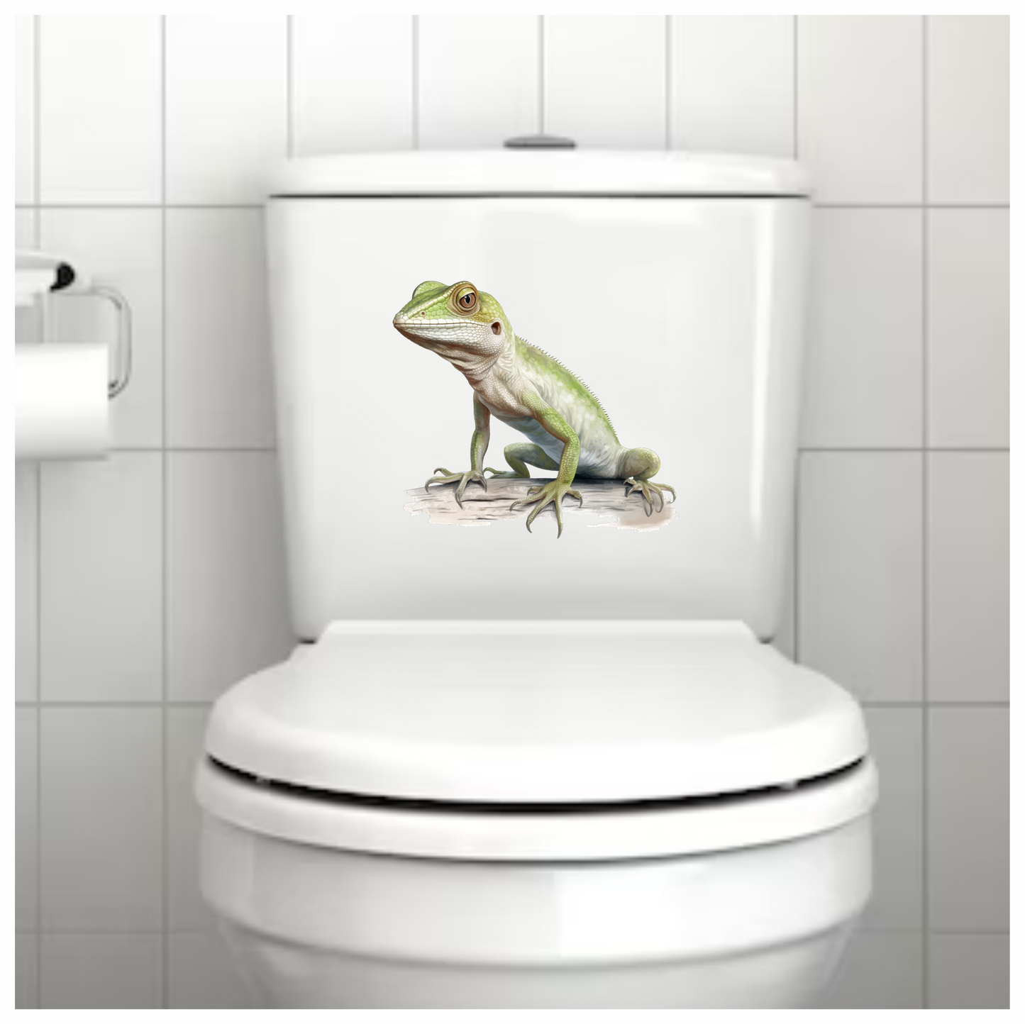 Green Lizard Reptile Branch Vinyl Sticker Decal