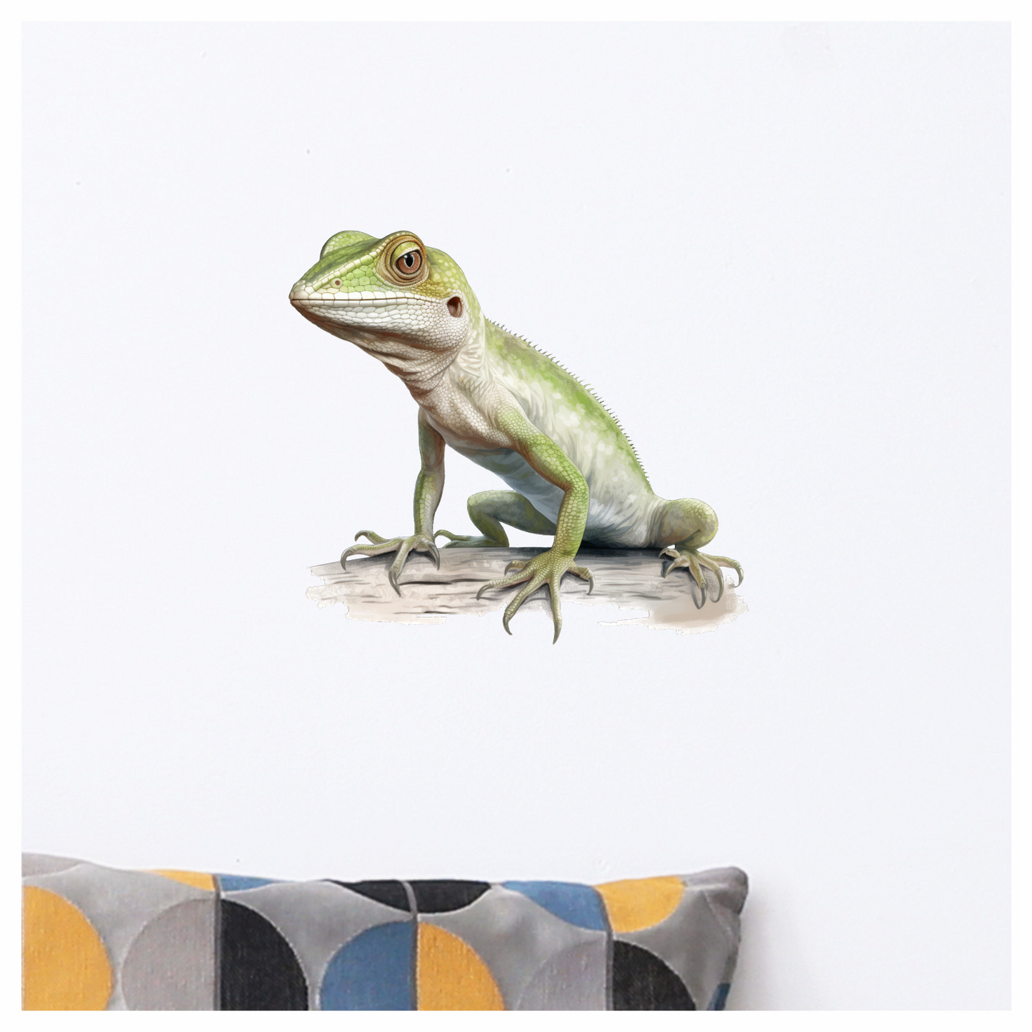 Green Lizard Reptile Branch Vinyl Sticker Decal