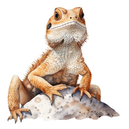 Bearded Dragon Orange Rock Vinyl Sticker Decal