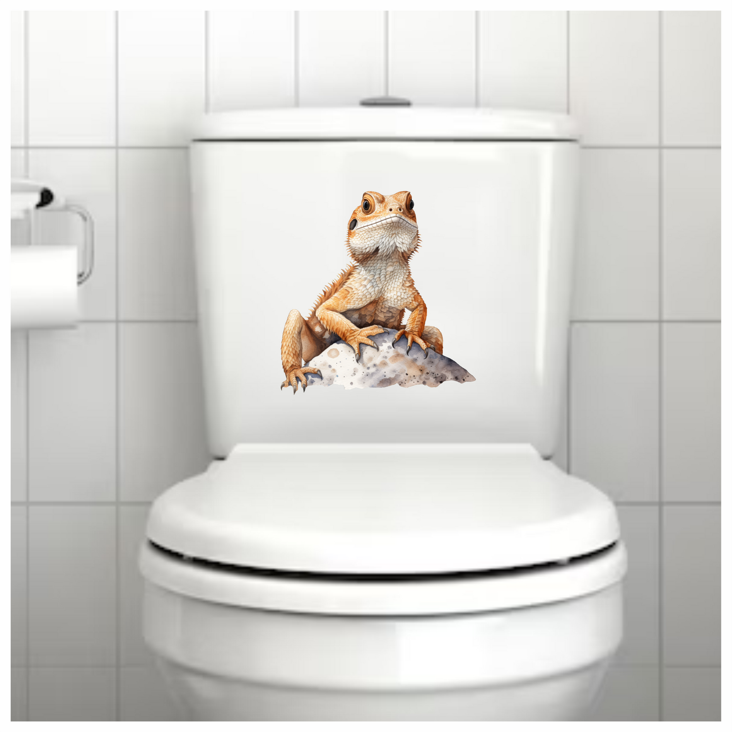 Bearded Dragon Orange Rock Vinyl Sticker Decal