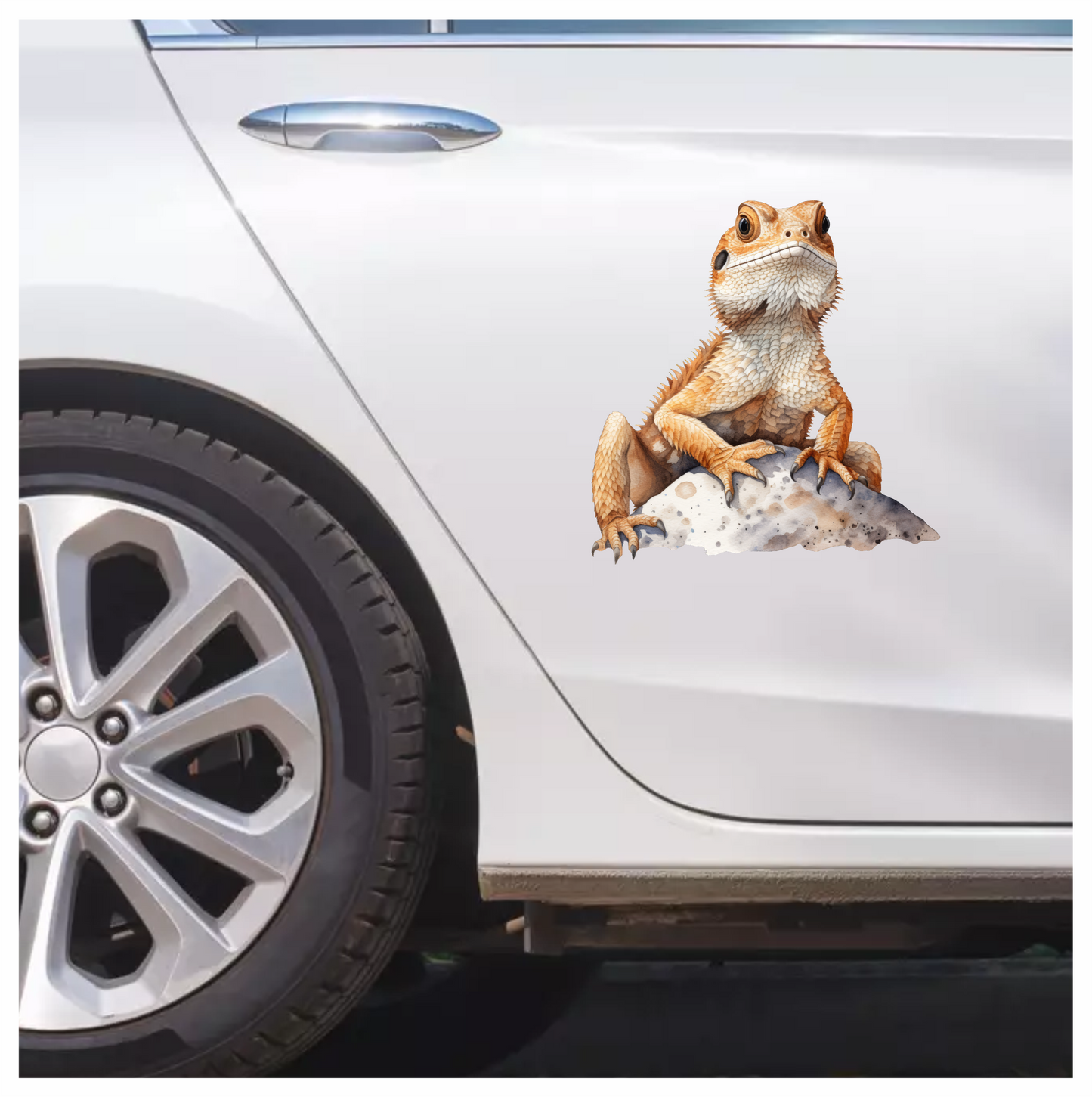 Bearded Dragon Orange Rock Vinyl Sticker Decal