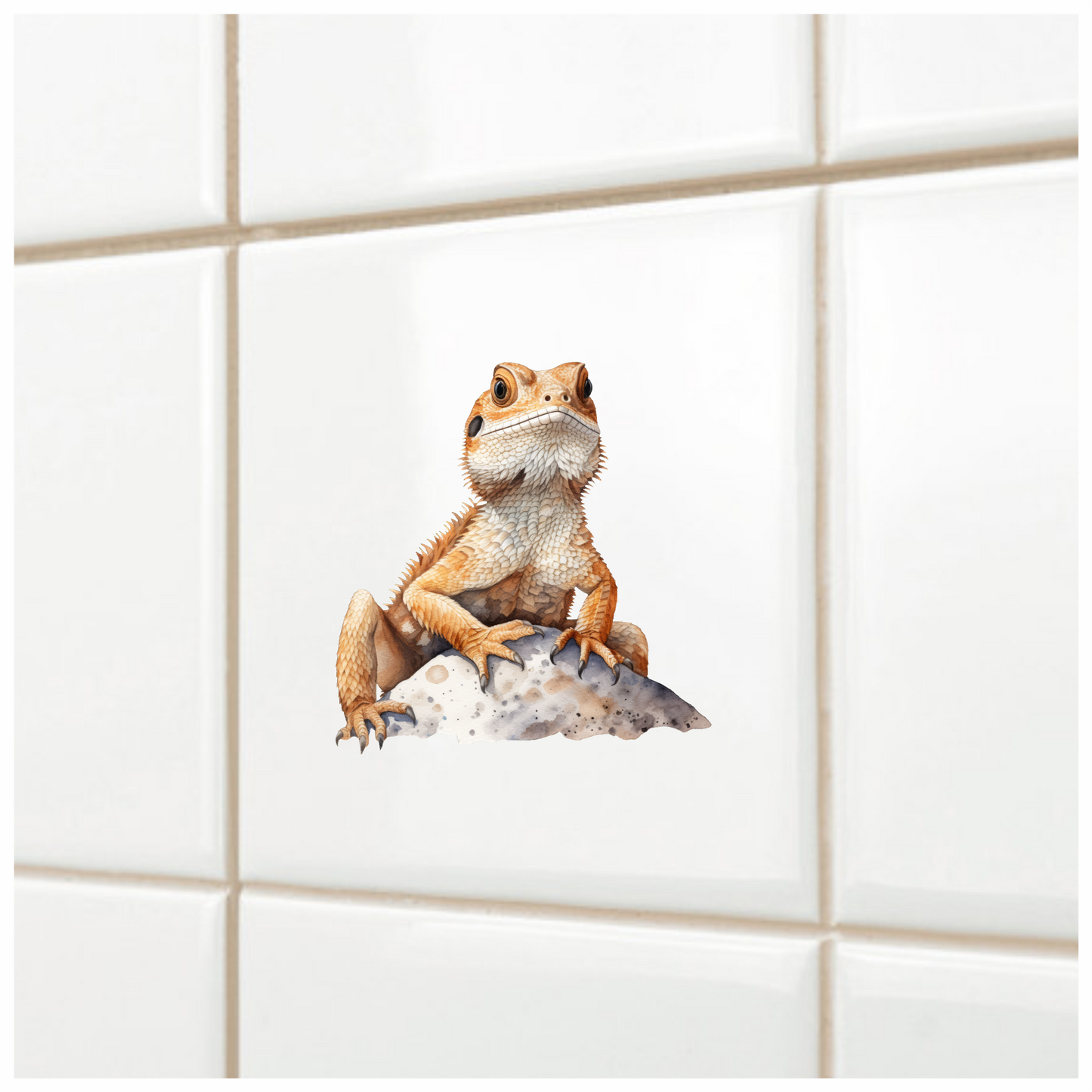 Bearded Dragon Orange Rock Vinyl Sticker Decal