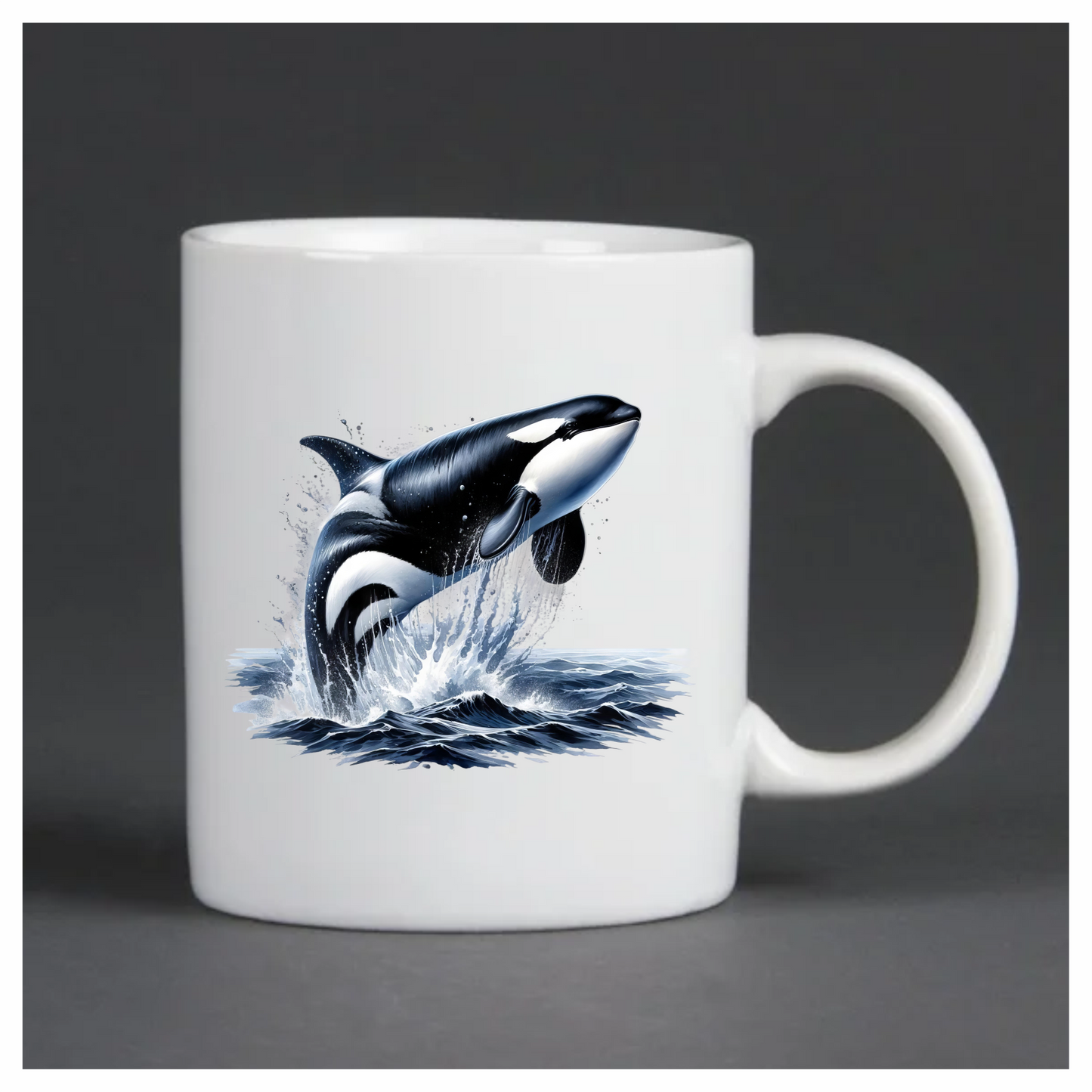 Orca Black White Water Splash Jumping Vinyl Sticker Decal