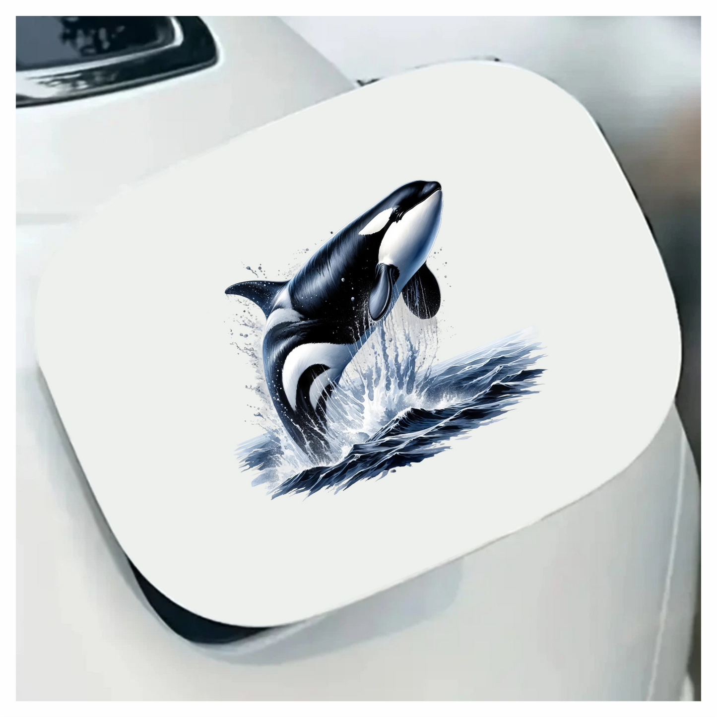 Orca Black White Water Splash Jumping Vinyl Sticker Decal