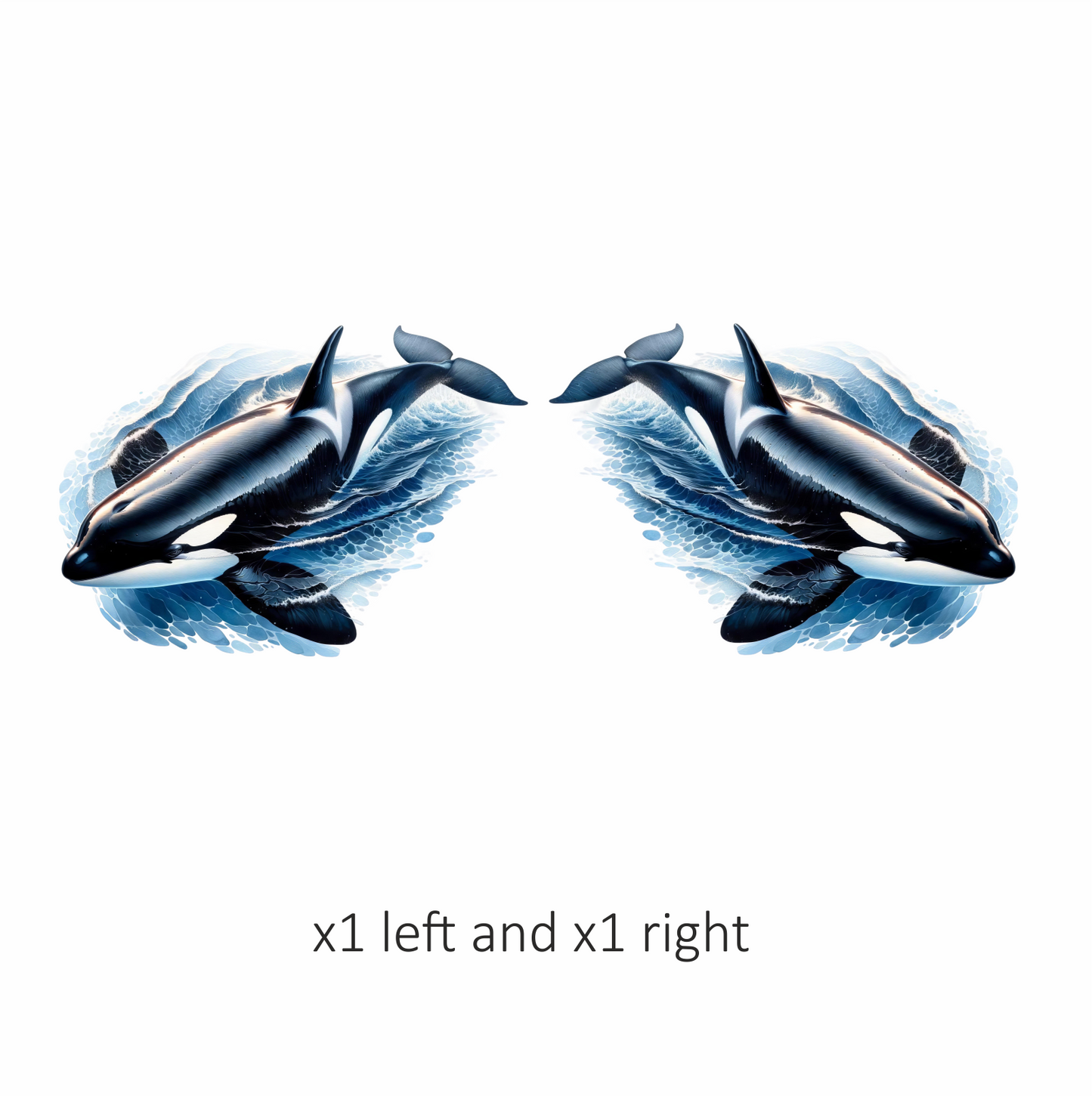 Orca Animal Blue Water Splash Vinyl Sticker Decal