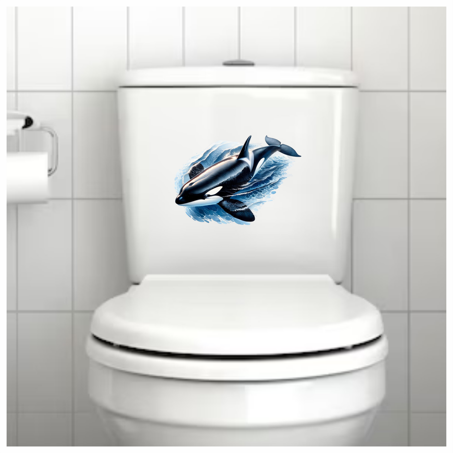Orca Animal Blue Water Splash Vinyl Sticker Decal