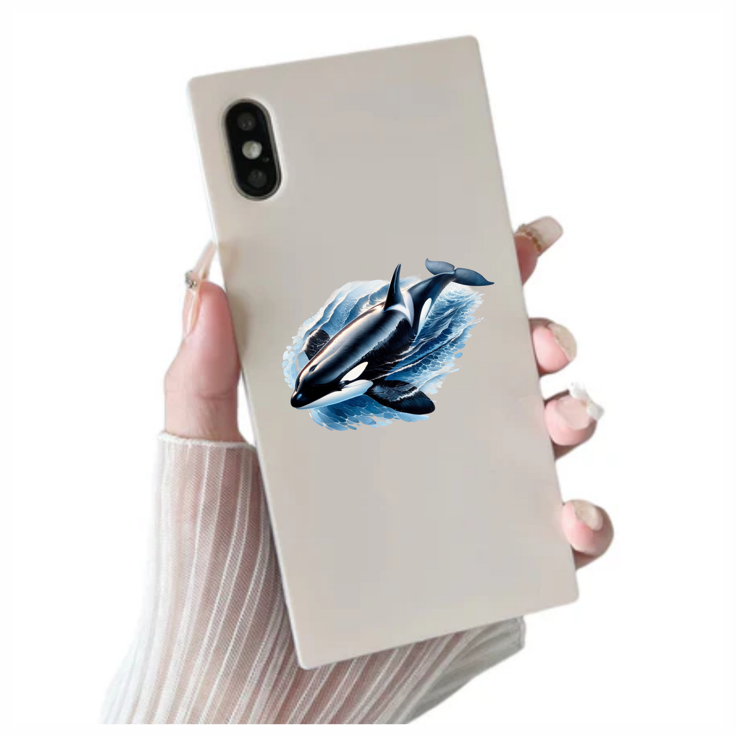 Orca Animal Blue Water Splash Vinyl Sticker Decal