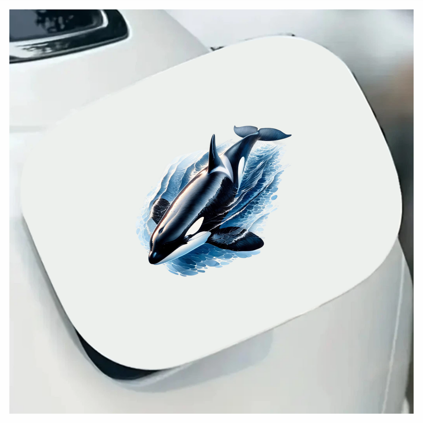 Orca Animal Blue Water Splash Vinyl Sticker Decal