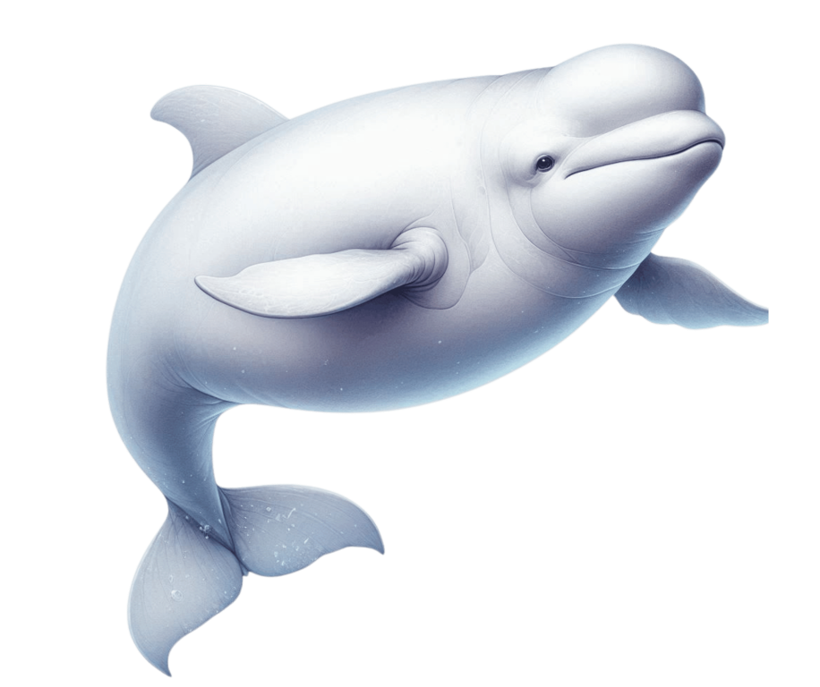 White Beluga Whale Swimming Vinyl Sticker Decal