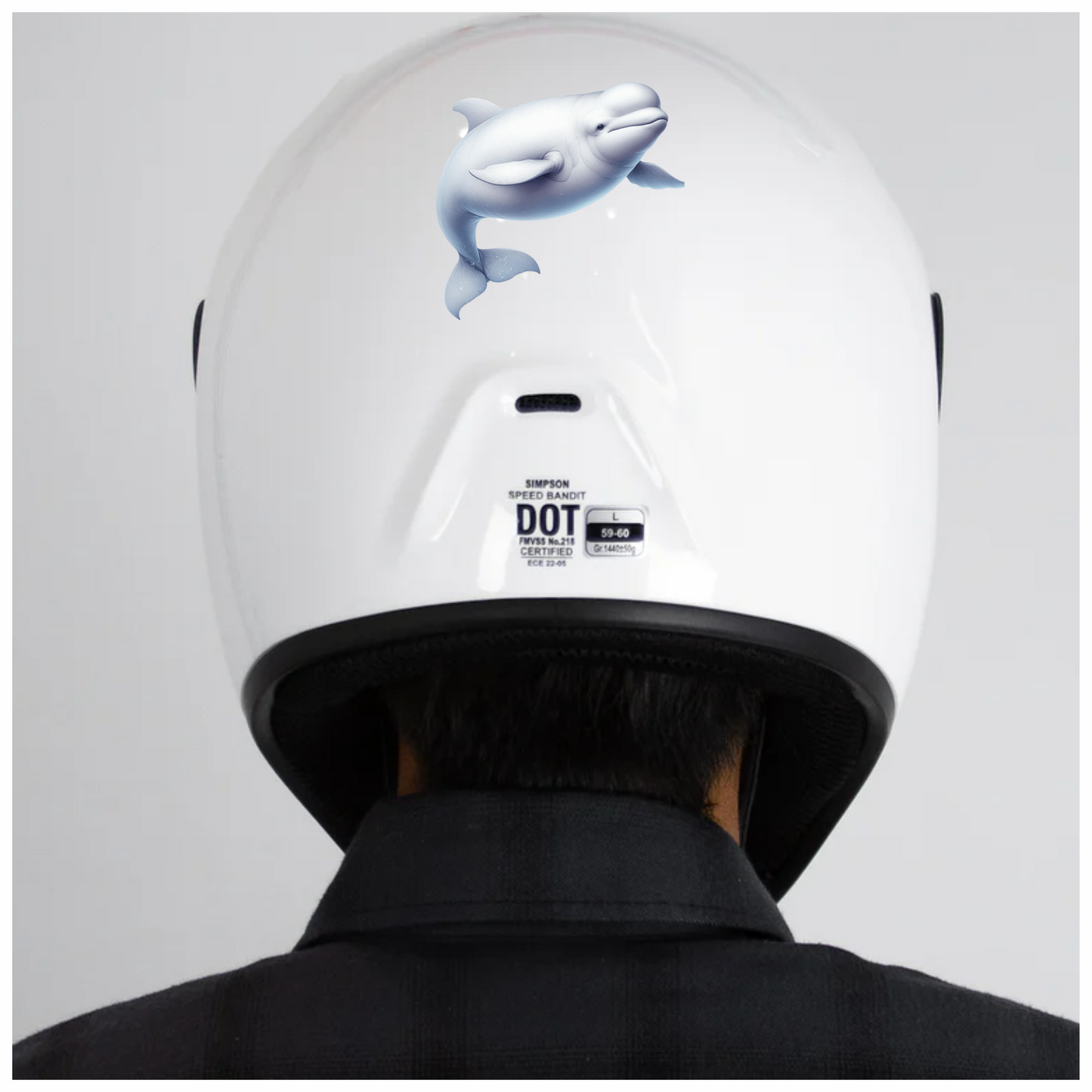 White Beluga Whale Swimming Vinyl Sticker Decal